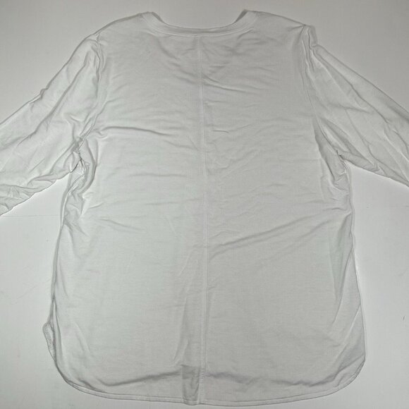 FDJ French Dressing Jeans Women V-Neck 3/4 Sleeve Tunic Top White Lagenlook L ? - Picture 5 of 5